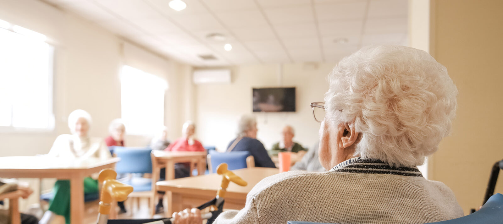 Senior woman in dining room