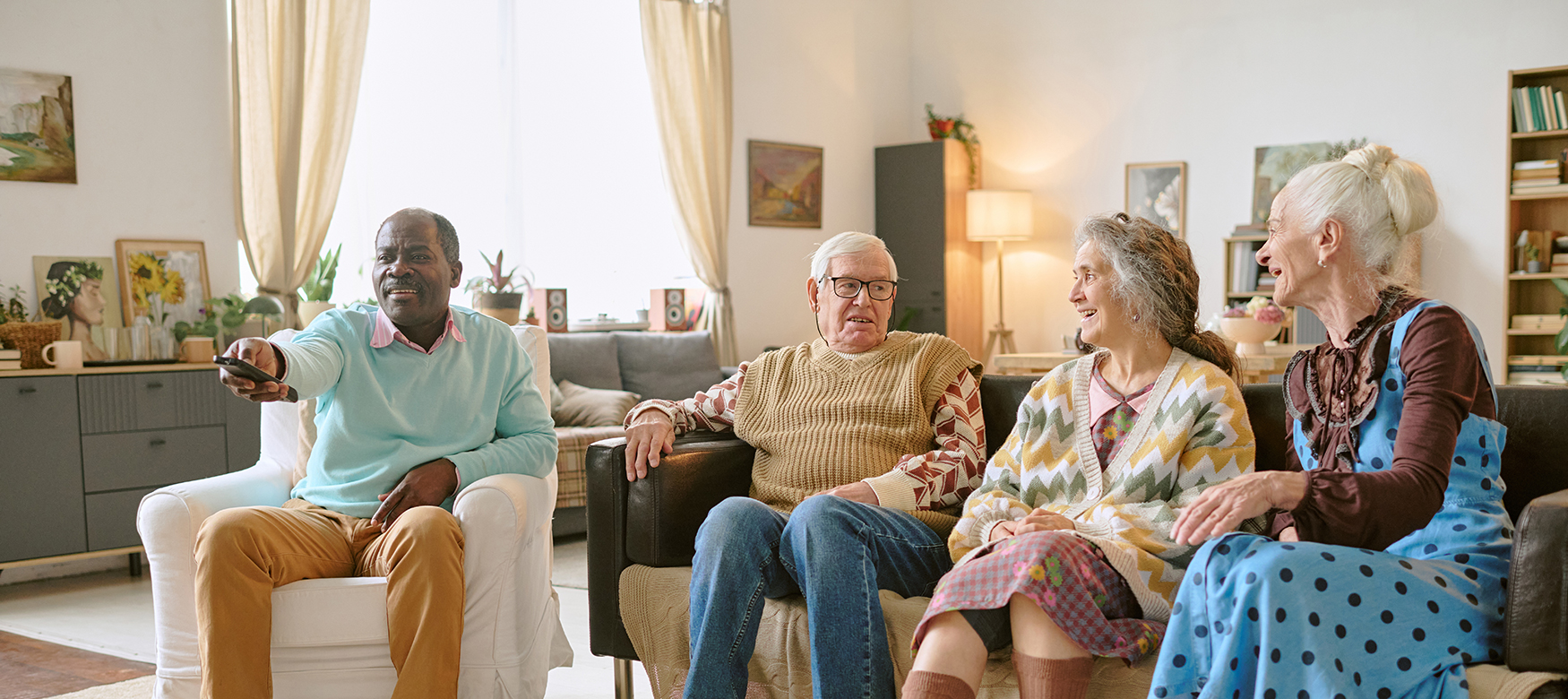 Group of seniors in sitting area