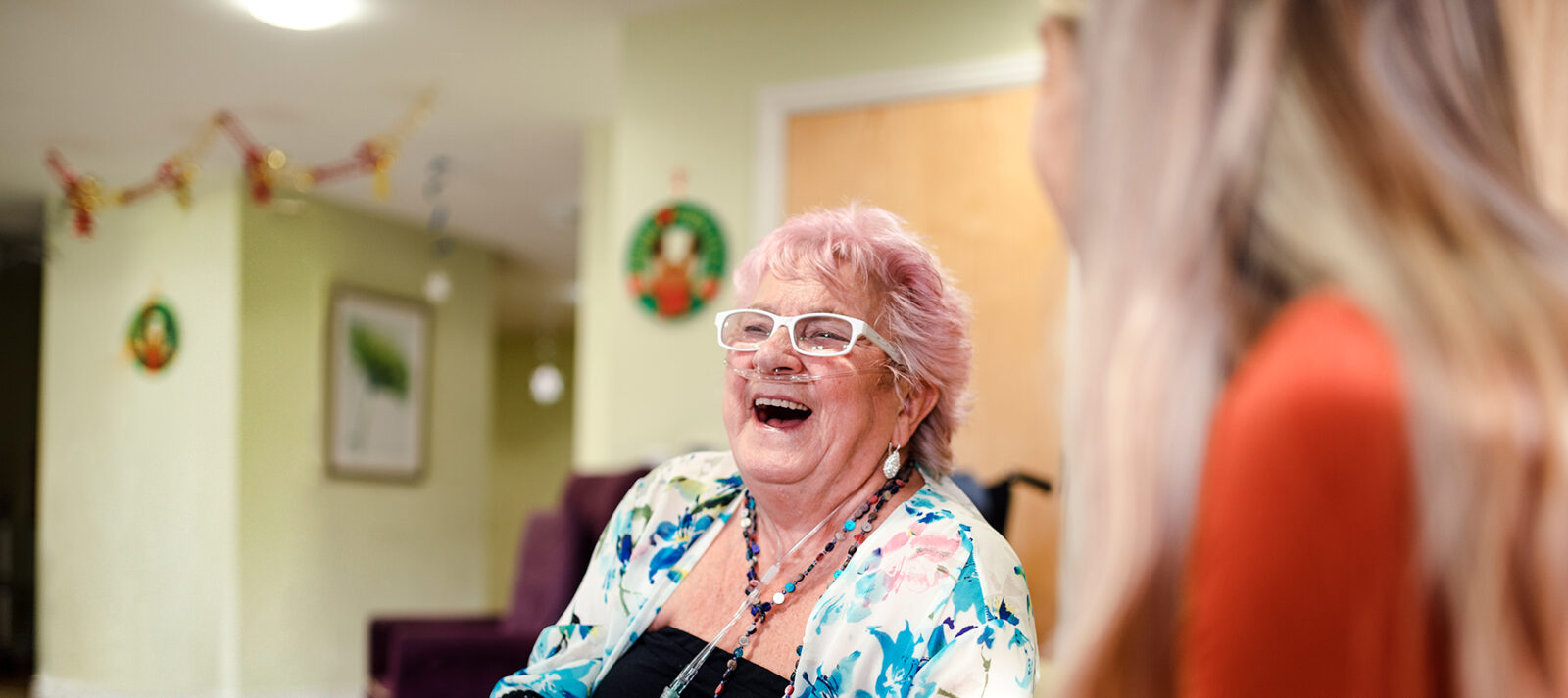 Laughing senior woman